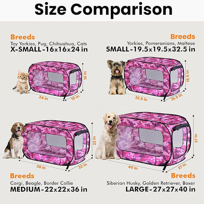 Beatrice Home Fashions Portable, Collapsible, Pop Up Kennel Travel Cat and Dog - Image 3