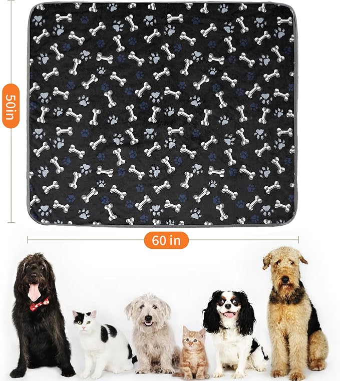 Waterproof Dog Blankets Pet Blanket 50"x60", Soft Fluffy Sofa Car Bed Protector - Image 2