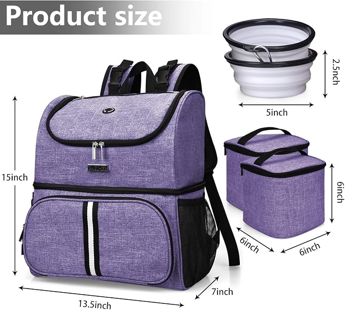 BAGLHER Pet Travel Bag, Double-Layer Pet Supplies Backpack, Pet Travel Backpack - Image 4