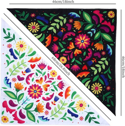 Whaline Mexican Dog Bandana Floral Dog Bandana Cinco De Mayo Fiesta Pet Scarf - Image 2