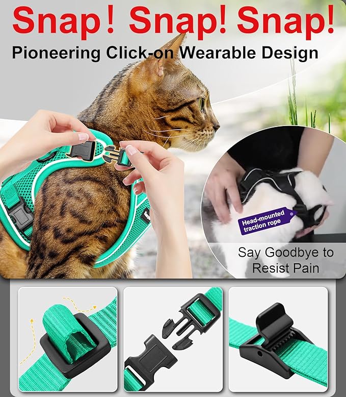 Cat Harness and Leash for Walking Escape Proof Soft Adjustable Cat Leash - Image 4