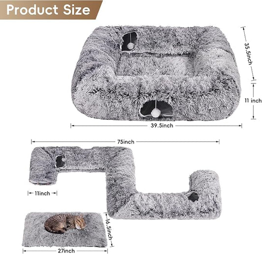 Extra Large Cat Tunnel Bed, 4 Ways Tunnels - Image 2