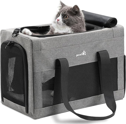 Airline Approved Cat Carrier, Pet Carrier Soft-Sided, Portable Dog Carrier by pecute
