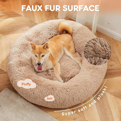 Sweetcrispy Donut Dog Bed, Large Round Calming Cat Bed - Image 2