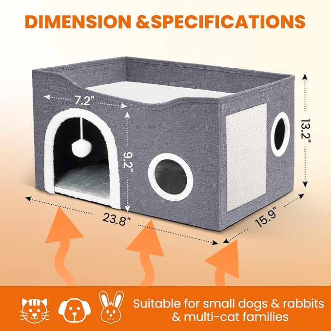 Indoor Heated Cat House, Adjustable Temperature Cat Heating Bed - Image 2