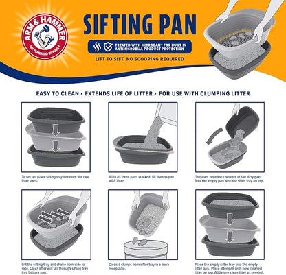 Arm & Hammer Large Sifting Litter Box Scoop Free Cat Litter Tray - Image 4