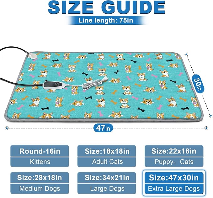 Extra Large Dog Heating Pad 47x30 in Waterproof Smart Thermostat Switch - Image 2