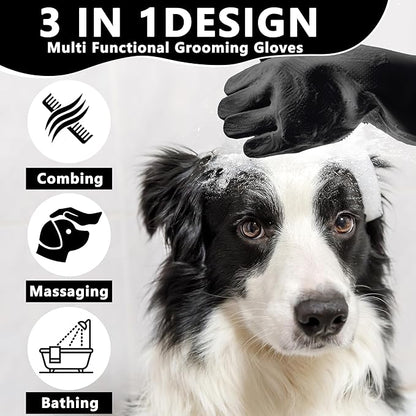 Pet Grooming Gloves—Heat Resistant Dog Washing Gloves - Image 3