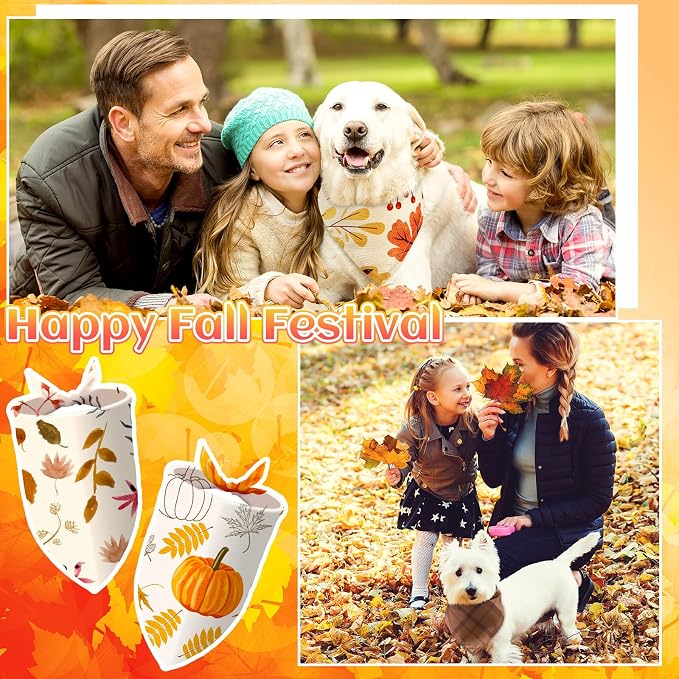 100 Pcs Fall Dog Bandanas Bulk Thanksgiving Pet Bibs Triangle Scarf Autumn Pet - Image 5