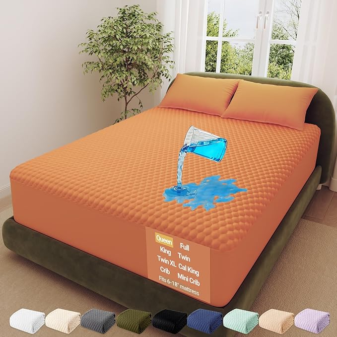 OhGeni 100% Waterproof Mattress Protector, Queen Size Mattress Soft Pad by OhGeni