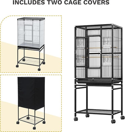DWVO 53.9-Inch Metal Bird Cage: Large Parrot Cages - Image 2