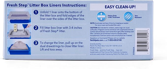Fresh Step Jumbo Drawstring Cat Litter Box Liners, Unscented Heavy Duty Kitty - Image 5