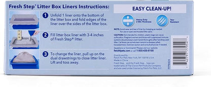 Fresh Step Jumbo Drawstring Cat Litter Box Liners, Unscented Heavy Duty Kitty - Image 5