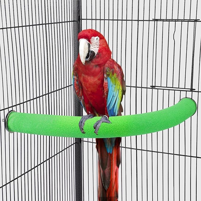 U Shape Parrot Perch Stand Toy Bird Platform Sand Paw Grinding Clean Stick by FrgKbTm