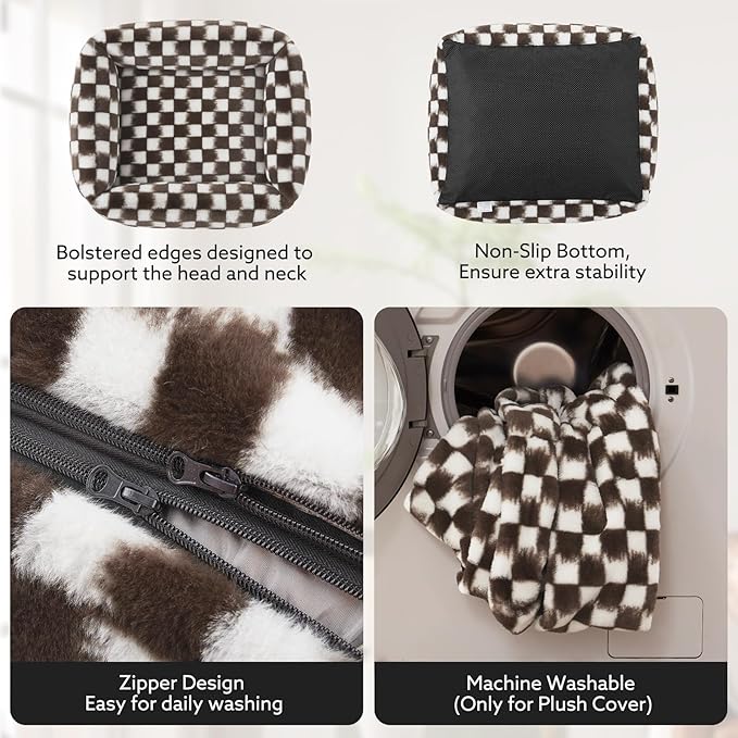 JOEJOY Small Dog Bed for Small Dogs, Rectangle Washable Orthopedic Corduroy - Image 4