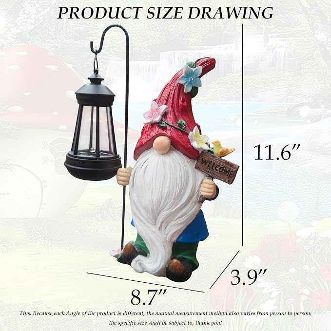 Solar Gnome Garden Statues Outdoor Décor - Image 3