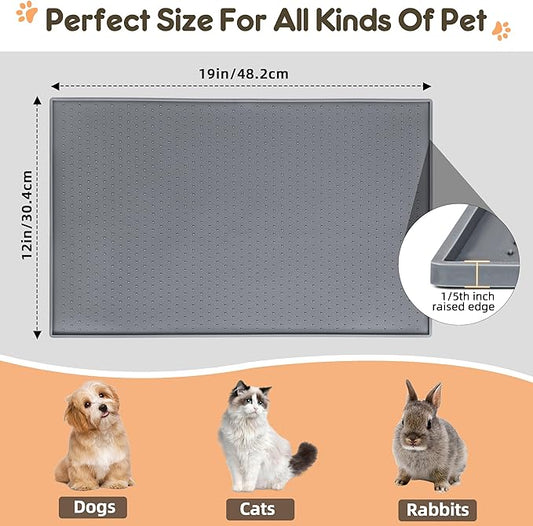 Dog Cat Food Mat for Food and Water Silicone Pet Feeding Mat Water Bowl Dish - Image 2