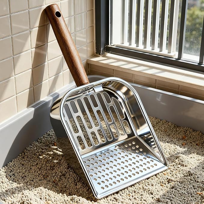 Wooden Cat Litter Scoop, Kitten Poop Shovel, 5.63x11.02 Inches Shovel - Image 5