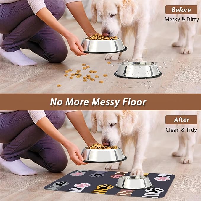 Cute Cat Paw Print Dog Food Mat - Image 5