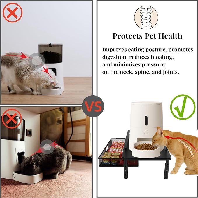 Raised Pet Feeder Stand for Cats & Dogs – Adjustable Height Holder for - Image 2