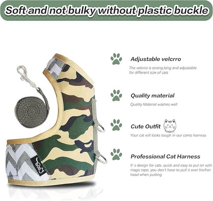 Cat Harness and Leash Set for Walking Escape Proof, Adjustable Cat Vest Harness - Image 3