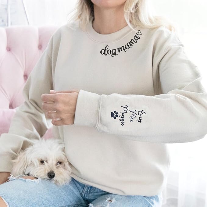 NAZENTI Custom Dog Mom Embroidered Sweatshirt - Image 2