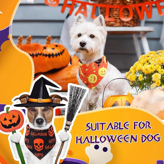Abbylike 50 Pcs Halloween Dog Bandanas Bulk Pumpkin Bandanas - Image 2