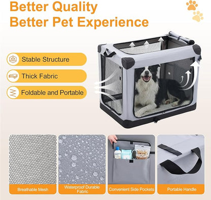 Dog Travel Crate 24 Inch, Portable Soft-Sided Travel Carriers - Image 5