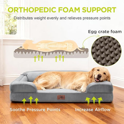 Orthopedic Dog Bed for Extra Large Dogs, XXL Waterproof Egg Crate Memory Foam - Image 2