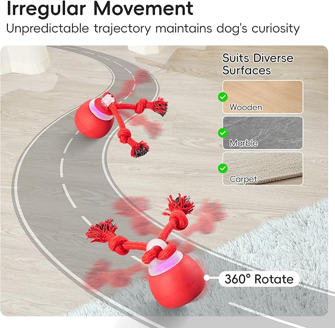 Potaroma Interactive Dog Ball Toys Touch Activated, Rechargeable, Squeaky Dog - Image 5