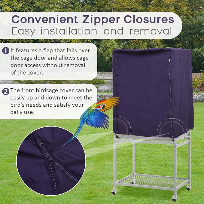 QBLEEV Birdcage Covers, Breathable Parrot Cage Cover Shade, Universal Blackout - Image 4
