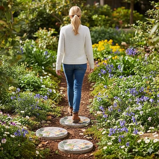 Garden Stepping Stones Outdoor, 9.8" Resin Frog Stepping Stone - Image 8