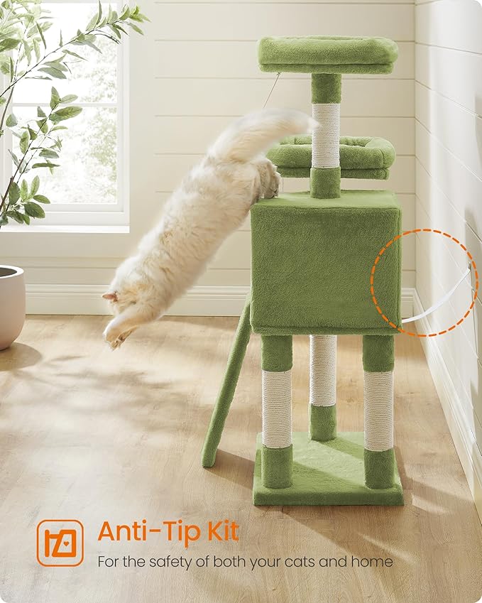 Feandrea Cat Tree, 45.3-Inch Cat Tower, Plush Condo - Image 6
