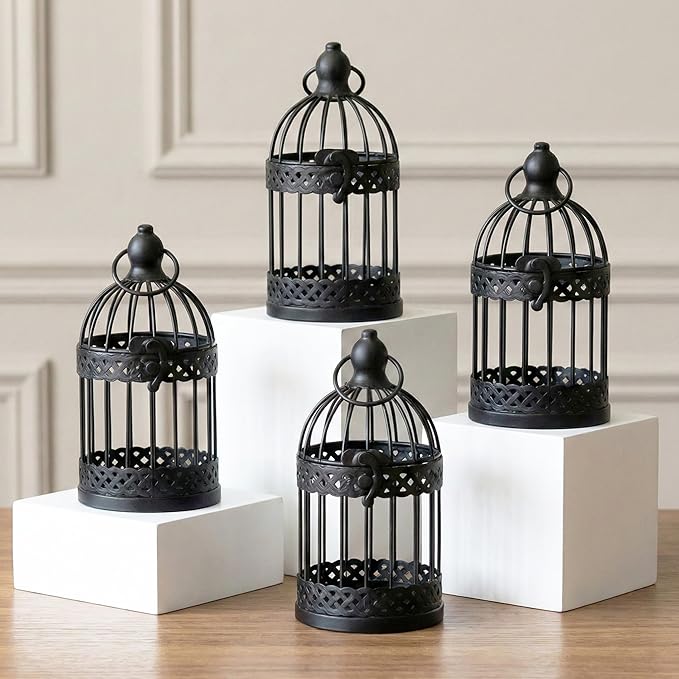 VELA LANTERNS 6" Birdcage Decor Candle Holder Lantern Decorative Table by VelaCandleLanterns