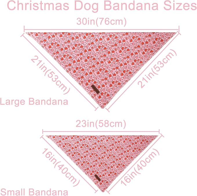 Valentine Dog Bandana, Cotton Pet Kerchief - Image 4