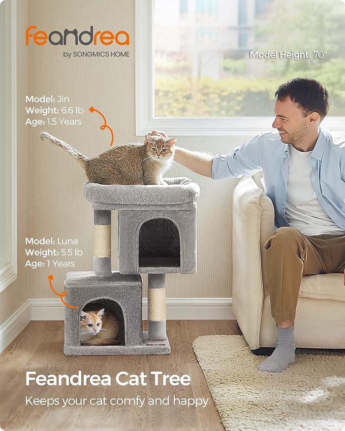 Feandrea Cat Tree, 26.4-Inch Cat Tower, Plush Condo - Image 2