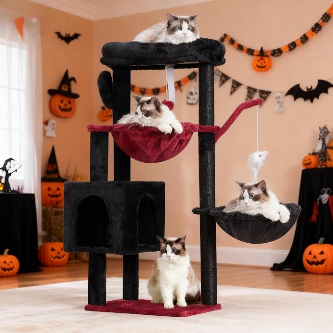 Heybly Cat Tree, 39.4 Inches Gothic Tower Condo - Image 2