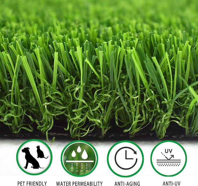 Artificial Grass，3 Rolls 12.8 x 40x1in, Rug Realistic Indoor Outdoor Rug - Image 3