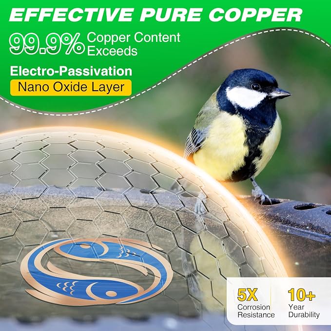 Saillong 2 Pack Bird Bath Copper Disk, Reinforced 99.99% Pure Copper Bird Bath - Image 6