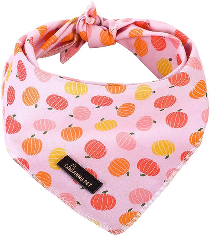 ARING PET Halloween Dog Bandanas, Cotton Pink Pumpkin Pet Bandanas Cute by ARINGPET