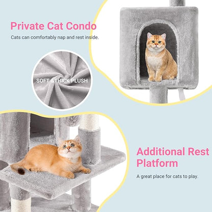 Allewie 29 Inches Cat Tree Tower/Plush Perches Platform/Condo/House/Sisal - Image 3