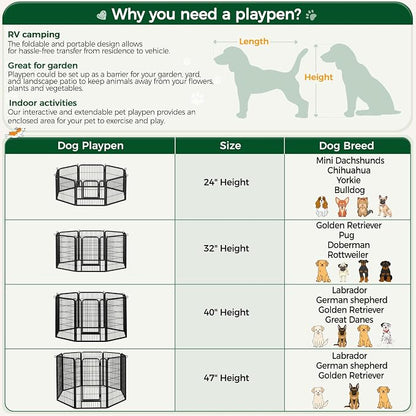 Yaheetech Dog Playpen Outdoor, 47 inch 24 Panels Dog Pen Indoor Heavy Duty - Image 8