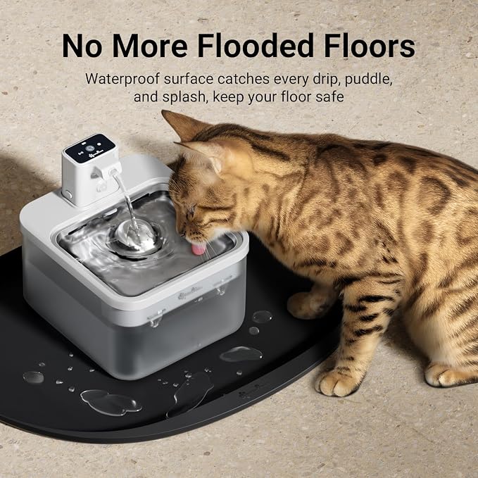 DownyPaws Cat Food Mats for Floors Waterproof, BPA Free Silicone Pet Feeding Mat - Image 3