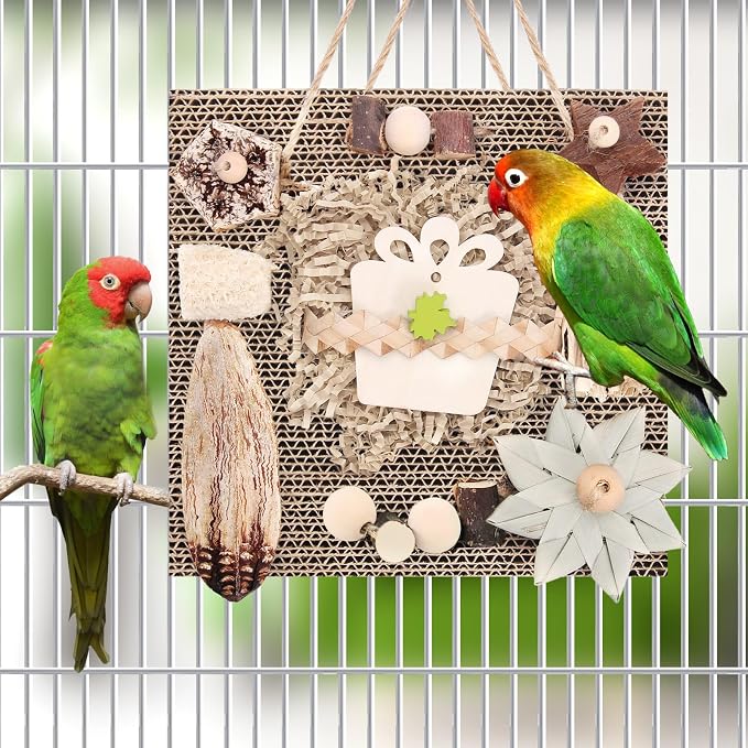 Kyouki Bird Toys, Parakeet Toys, Parrot Toy, Conure Hanging Chewable Cardboard - Image 6