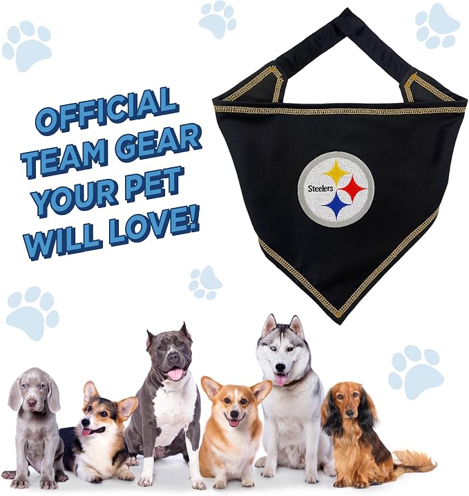 Pets First NFL Pittsburgh Steelers TIE Bandana, Small/Medium. Dog Bandana Scarf - Image 7