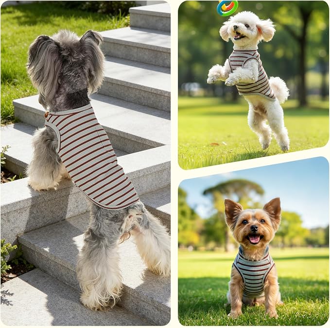 Dog Clothes, Stripe Dogs Shirts - Image 7
