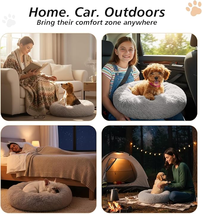 JOLLYVOGUE Calming Dog Bed Medium Size Dog, Anti-Anxiety Donut Medium Pet Bed - Image 6