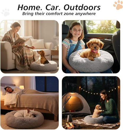 JOLLYVOGUE Calming Dog Bed Medium Size Dog, Anti-Anxiety Donut Medium Pet Bed - Image 6