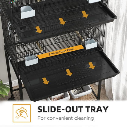 PawHut Double Stackable Bird Cage - Image 3
