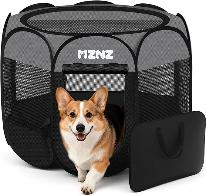 Dog Playpen, Portable Puppy Pet Crate Indoors by MZNZ